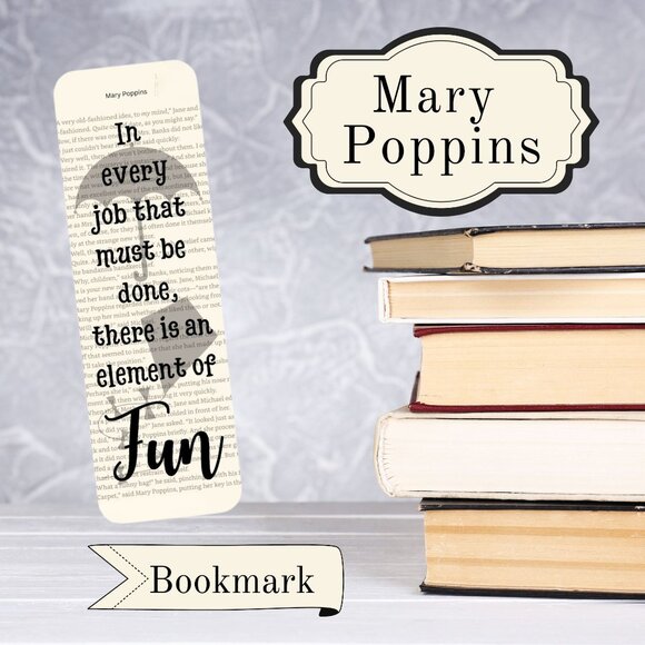 Mary Poppins Quote Book Page Bookmark, Bookish, Bookmarks - Picture 1 of 2